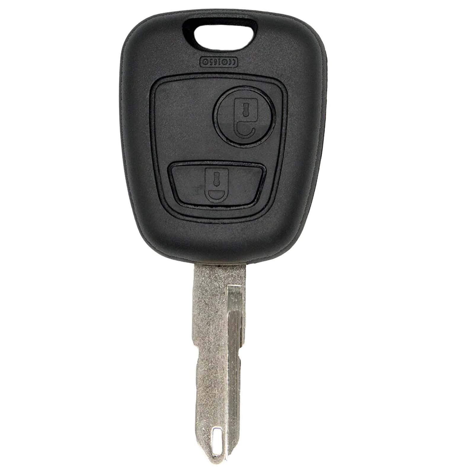 Citroën 2-knops sleutelbehuizing - sleutelbaard recht met elektronica