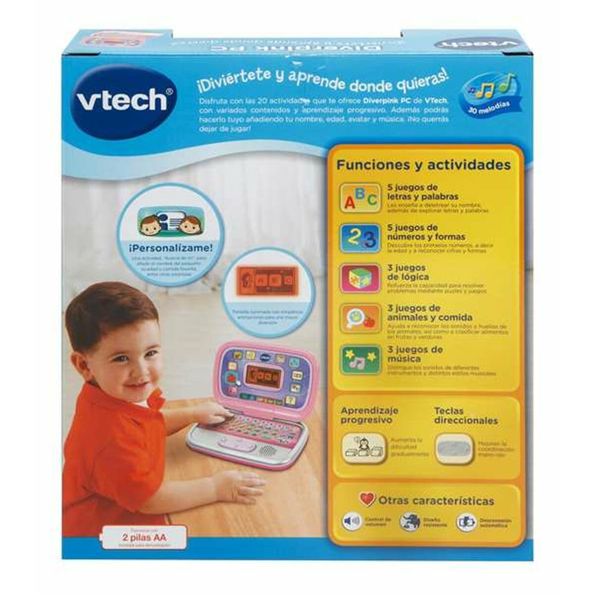 VTech - Diverpink PC, Ordenador Infantil Educativo para niños +3 años, Versión ESP