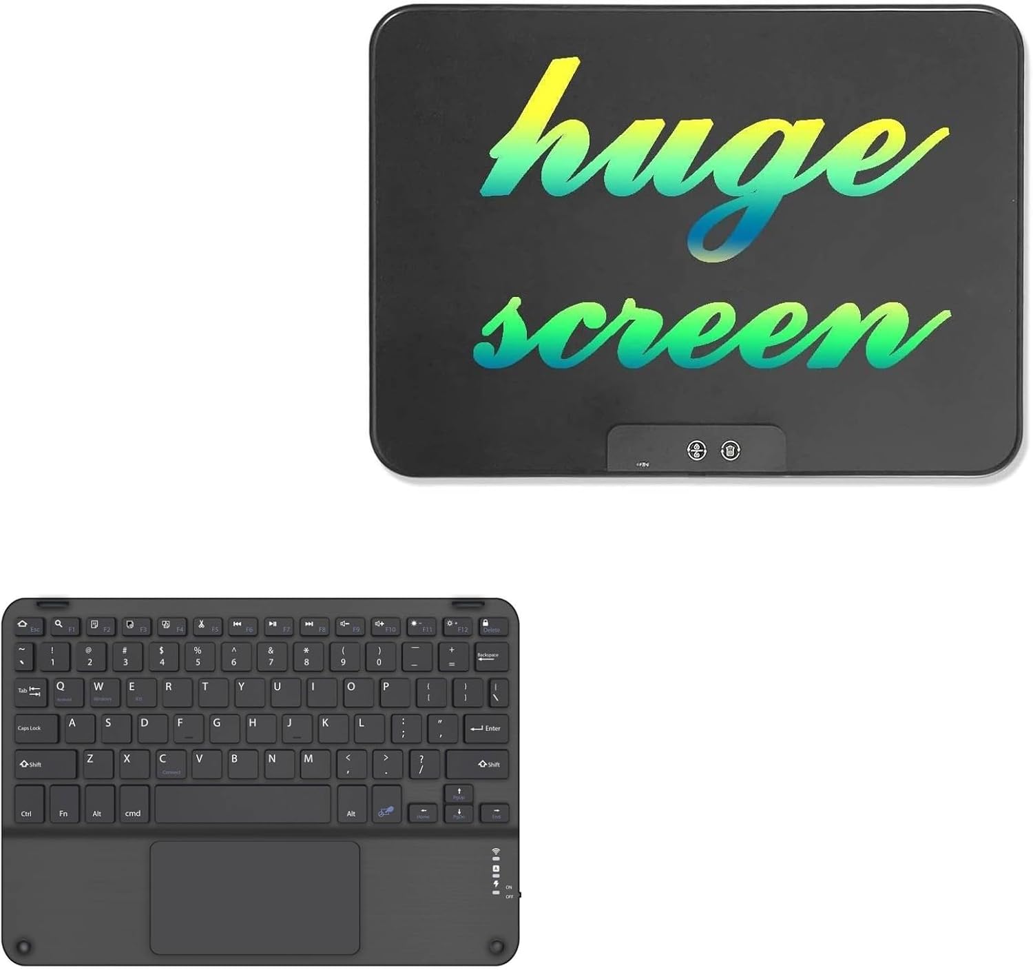 BoxWave Keyboard Compatible with XQZWOLH Writing Tablet (22 in) - SlimKeys Bluetooth Keyboard with Trackpad, Portable Slim TouchPad - Jet Black