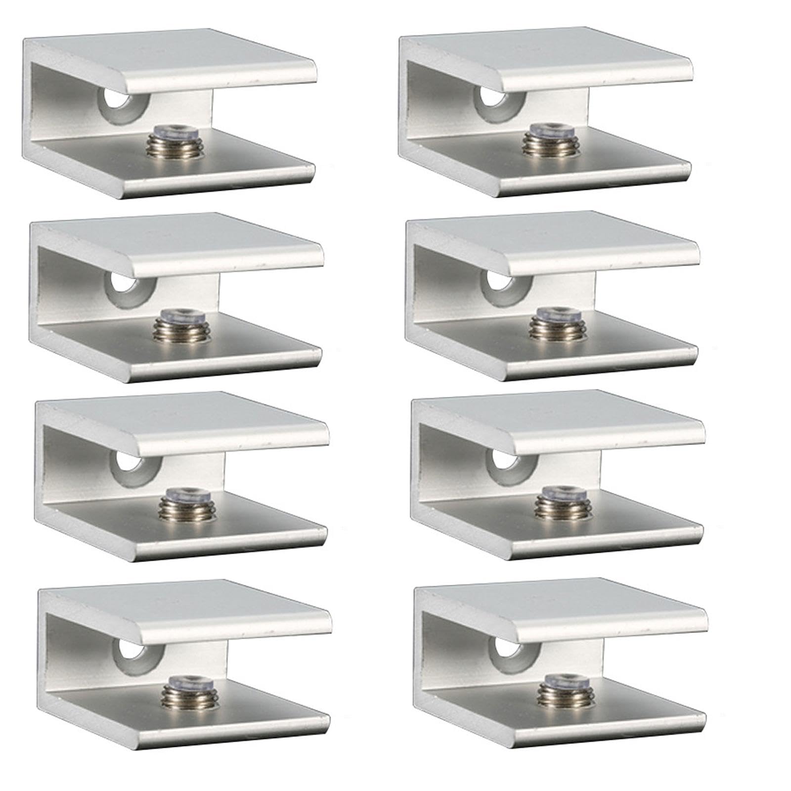 8Pcs Glass Shelf Bracket Aluminum Alloys Square Glass Clamps Clip Holder Bracket for Wall Mounted Enduring Aluminum Alloys Shelf Clamps Clip