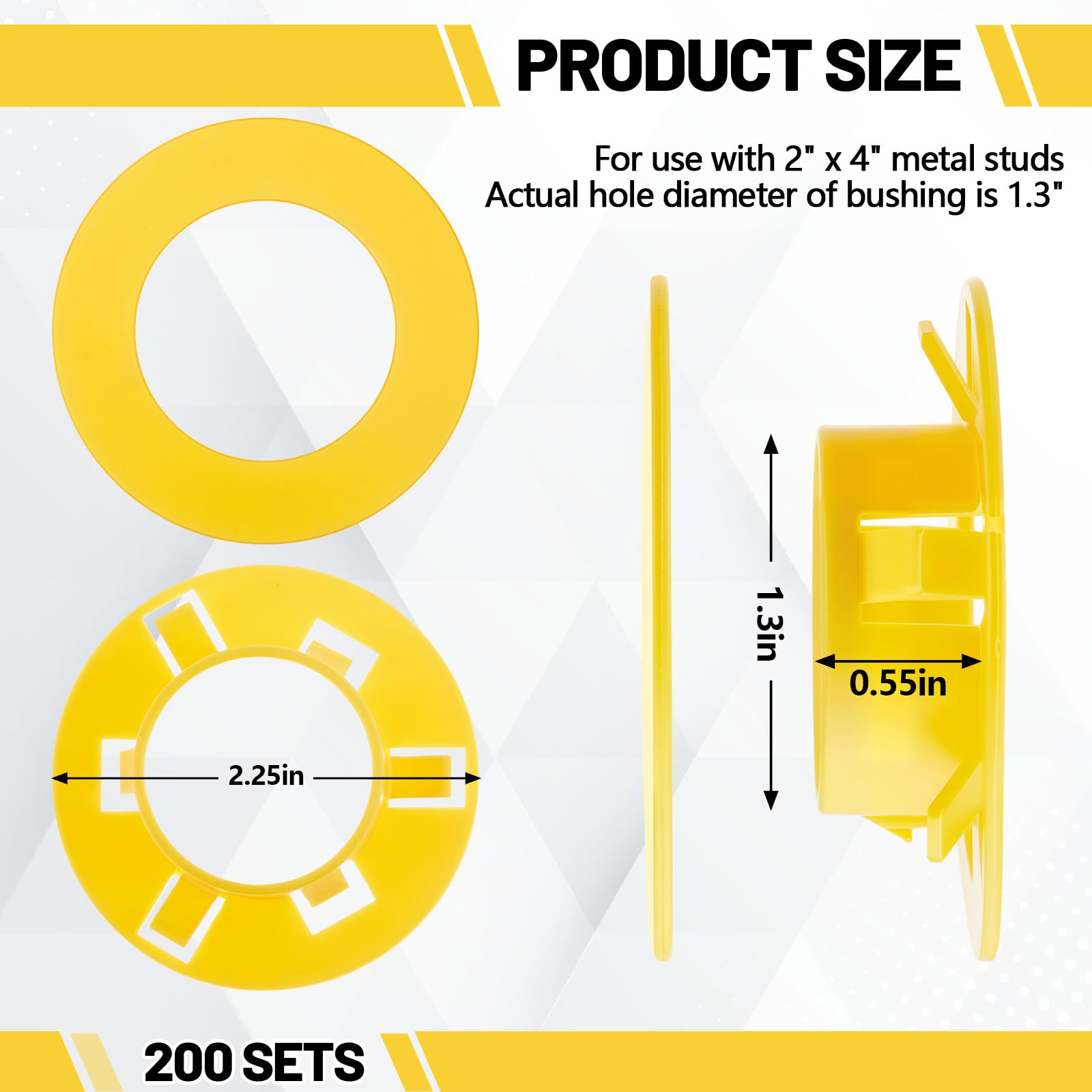Threlaco 200 Pcs Polypropylene Bushings for 2x4