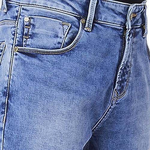Image of Spykar Men's Kano Slim Fit Mid-Rise Jeans (Ankle Length)