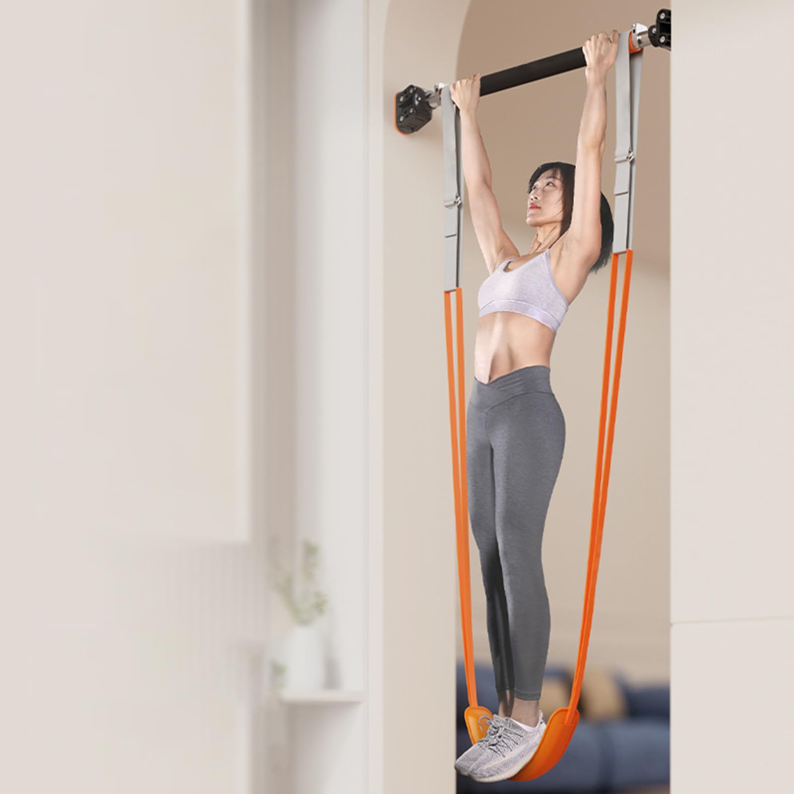 Bandas de asistencia de longitud ajustable para dominadas con soporte ancho para los pies, bandas de gimnasio para ejercicio y entrenamiento