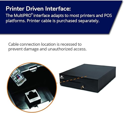 Miniatura 3 de Cajón de efectivo APG para punto de venta de 16 pulgadas  Serie 100 T320-BL1616  Interfaz MultiPRO 320  Impulsado por impresora  Plástico hasta 5