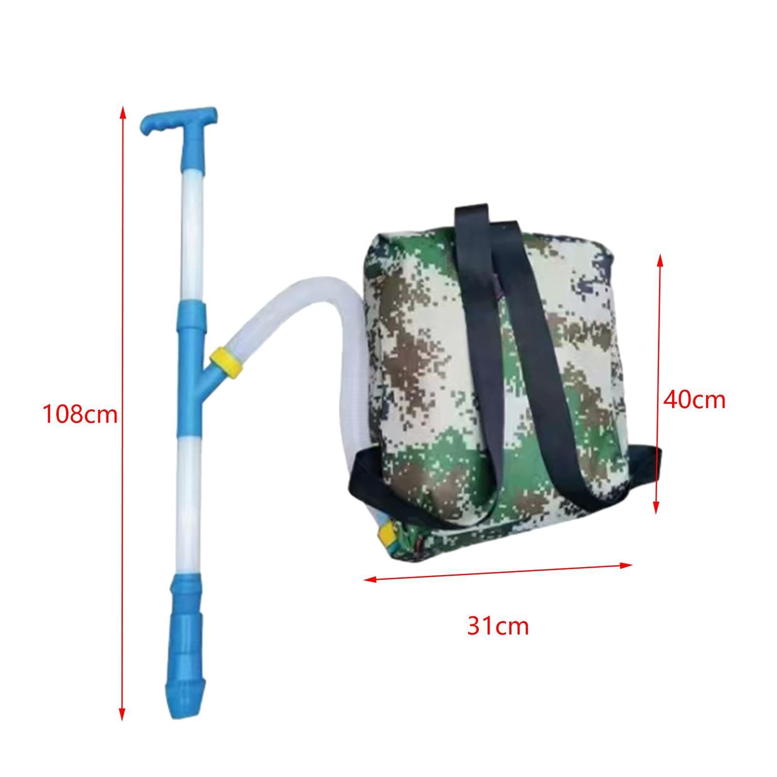 Fertilizante Sprayer Portátil Manual con Mochila Dispensadora Herramienta de Jardinería para Dispersión de Abono Distribuidor de Fertilizante, PVC Azul