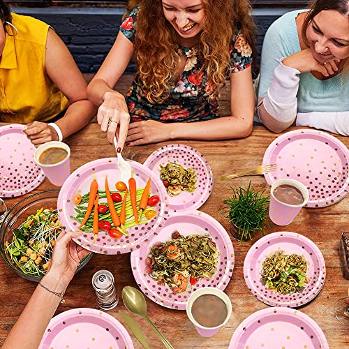 Rosa Party-Geschirr-Set Für 20 Personen – Inkl. Deko, Teller, Becher, Servietten