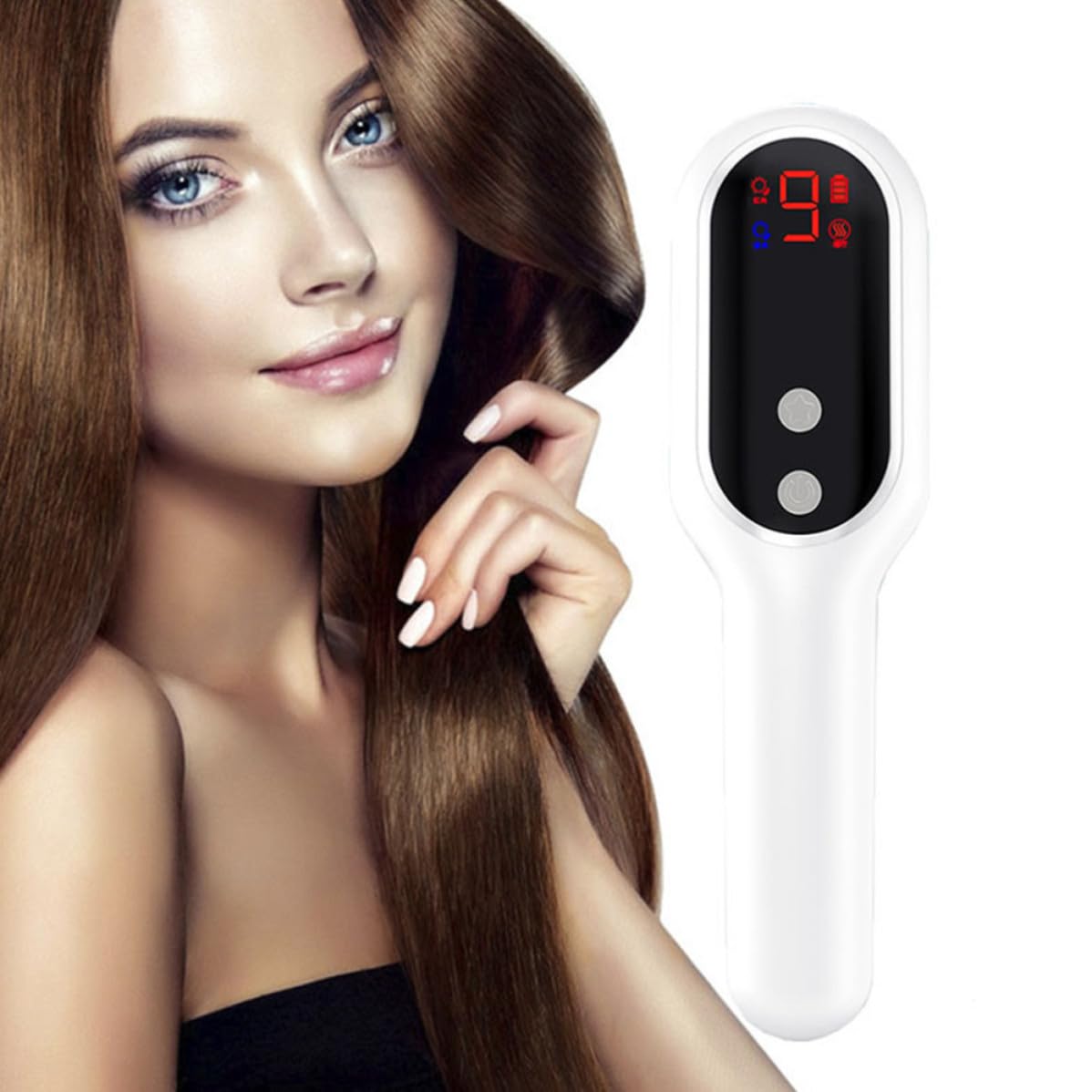 Masajeador de Cabello Eléctrico Portátil Peine de Masaje para Cuero Cabelludo, Dispositivo de Masaje Material Abs y Tpu para Relajación Efectiva