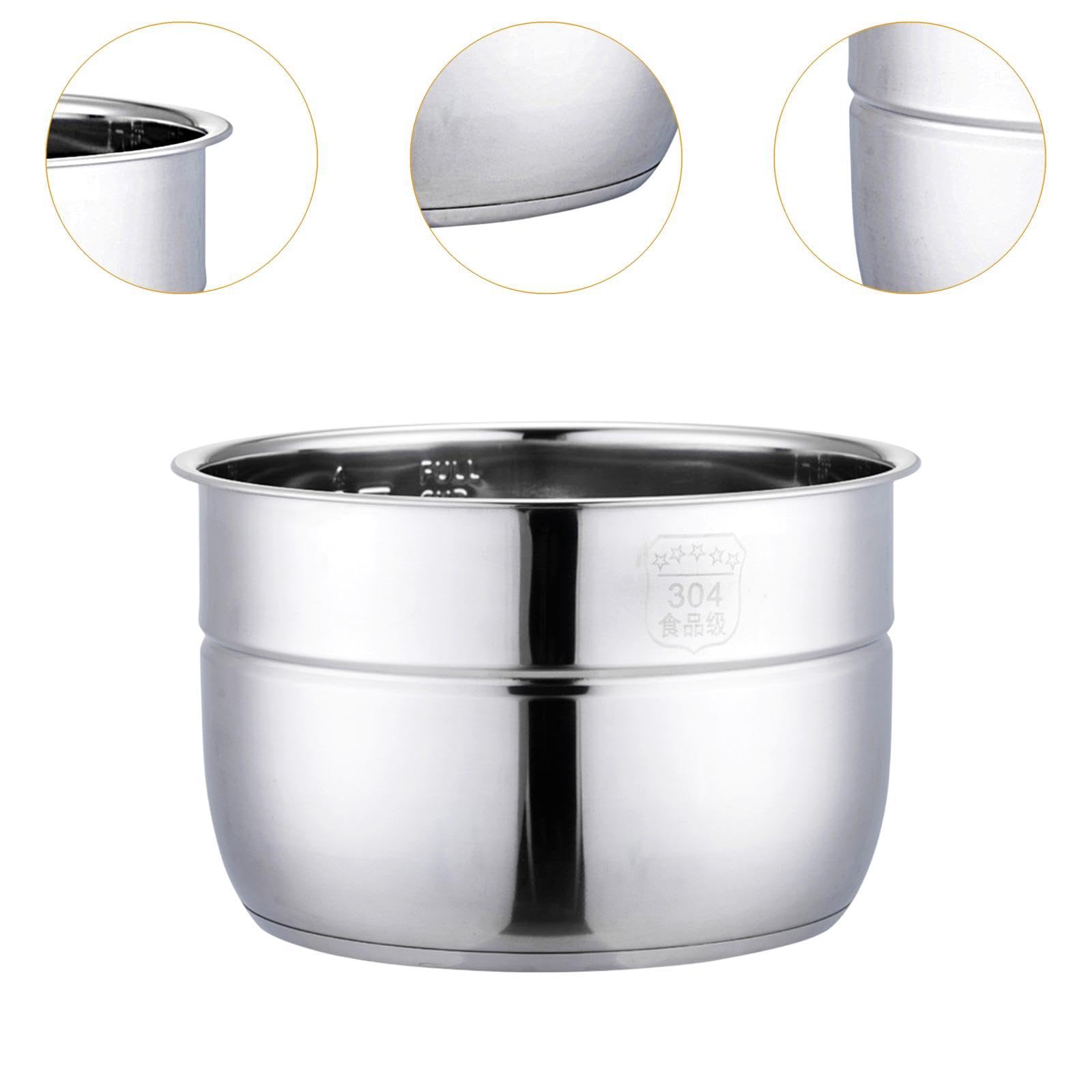 Olla a Presión Reemplazo Recipiente Interno Acero Inoxidable Cocina Olla Eléctrica Gran Capacidad Apto para Familiares Celebraciones, 12l