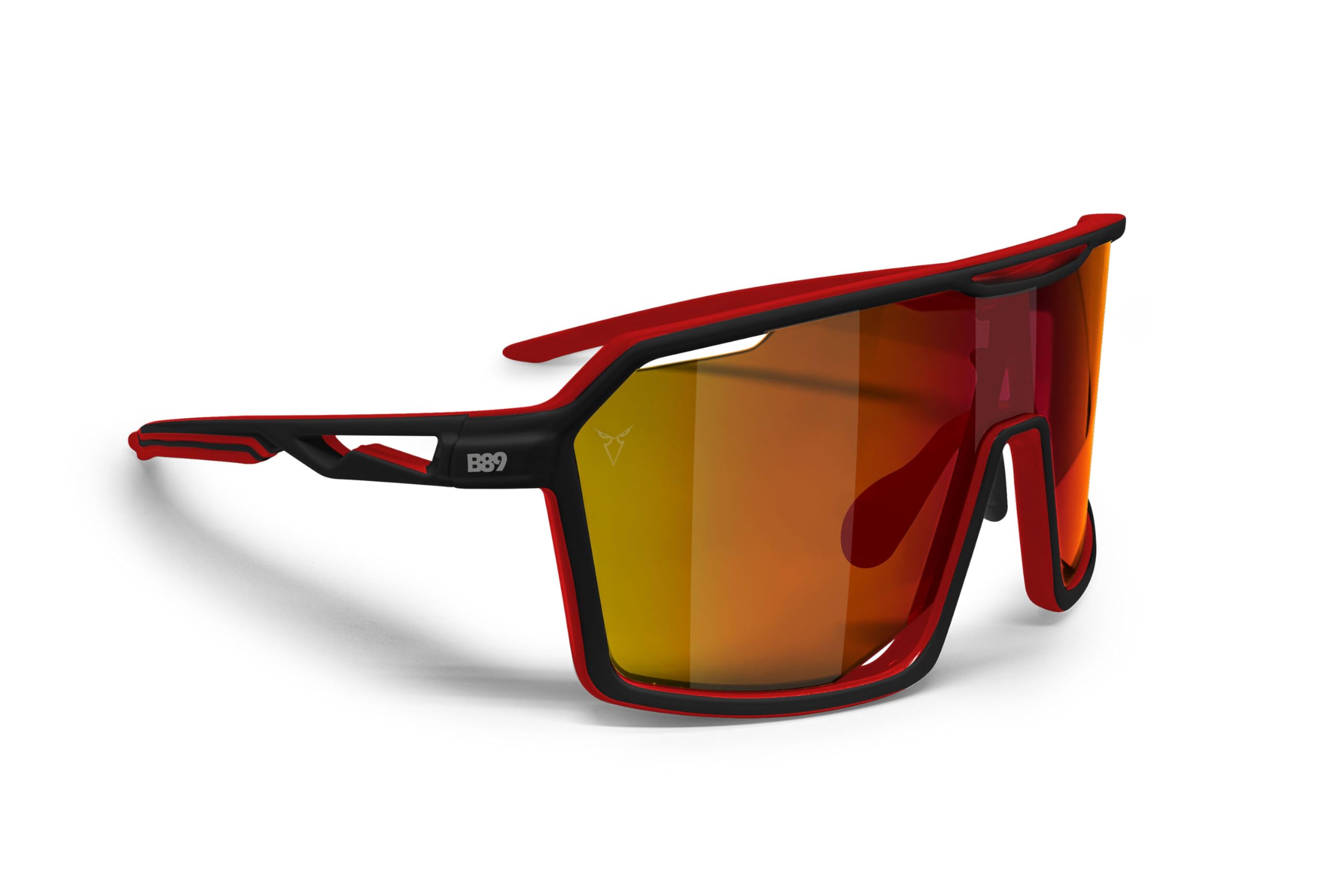 B89 Occhiali da Sole Sportivi Uomo e Donna in TR90 - Lente Ampia Antiappannante Ciclismo Fashion Running etc Nasello Regolabile mod. BO