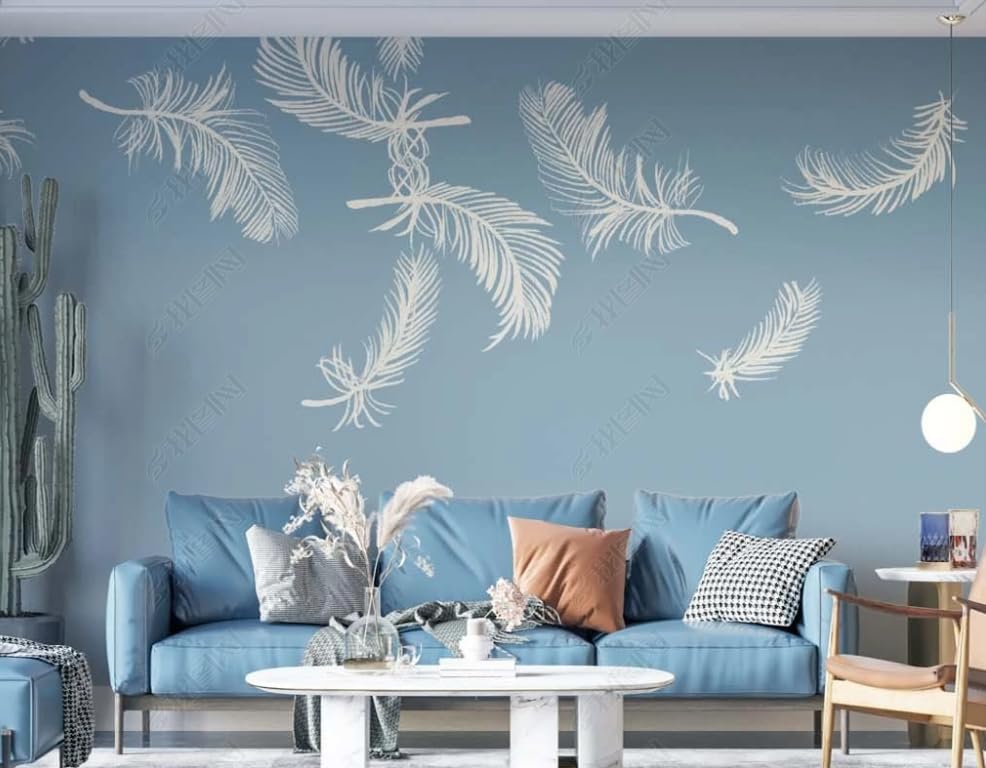 Papier peint intissé plumes légères de luxe pour une chambre parentale cosy
