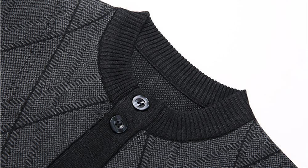 El Nuevo Cárdigans for Hombre Suéteres Moda Cuello Redondo Cuello Acanalado con Botones de Bolsillo Color sólido Tacto Suave Slim Fit Punto Manga Larga Invierno