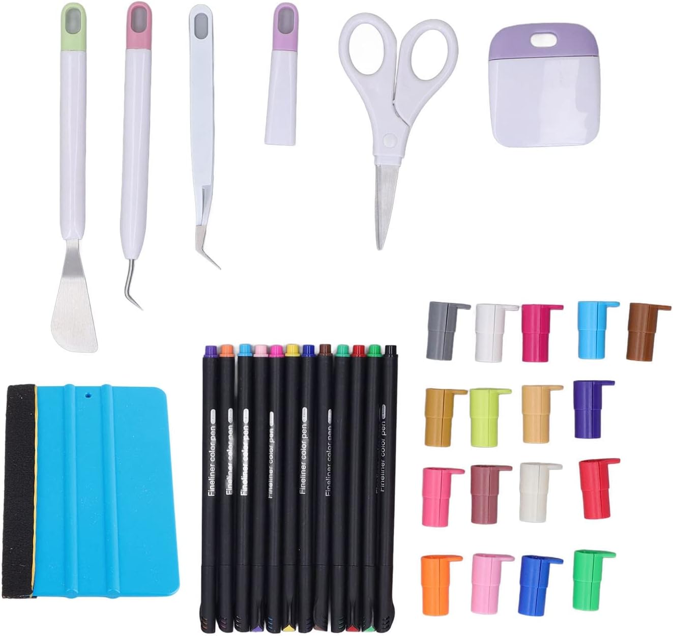 Cutting Tool Set, Craft Weeding Tools with Pen Holders and Line Markers, DIY Art Scrapbook Handicrafts Kit for Stickers, Wall Decals, Paper Crafts, Includes Scraper and