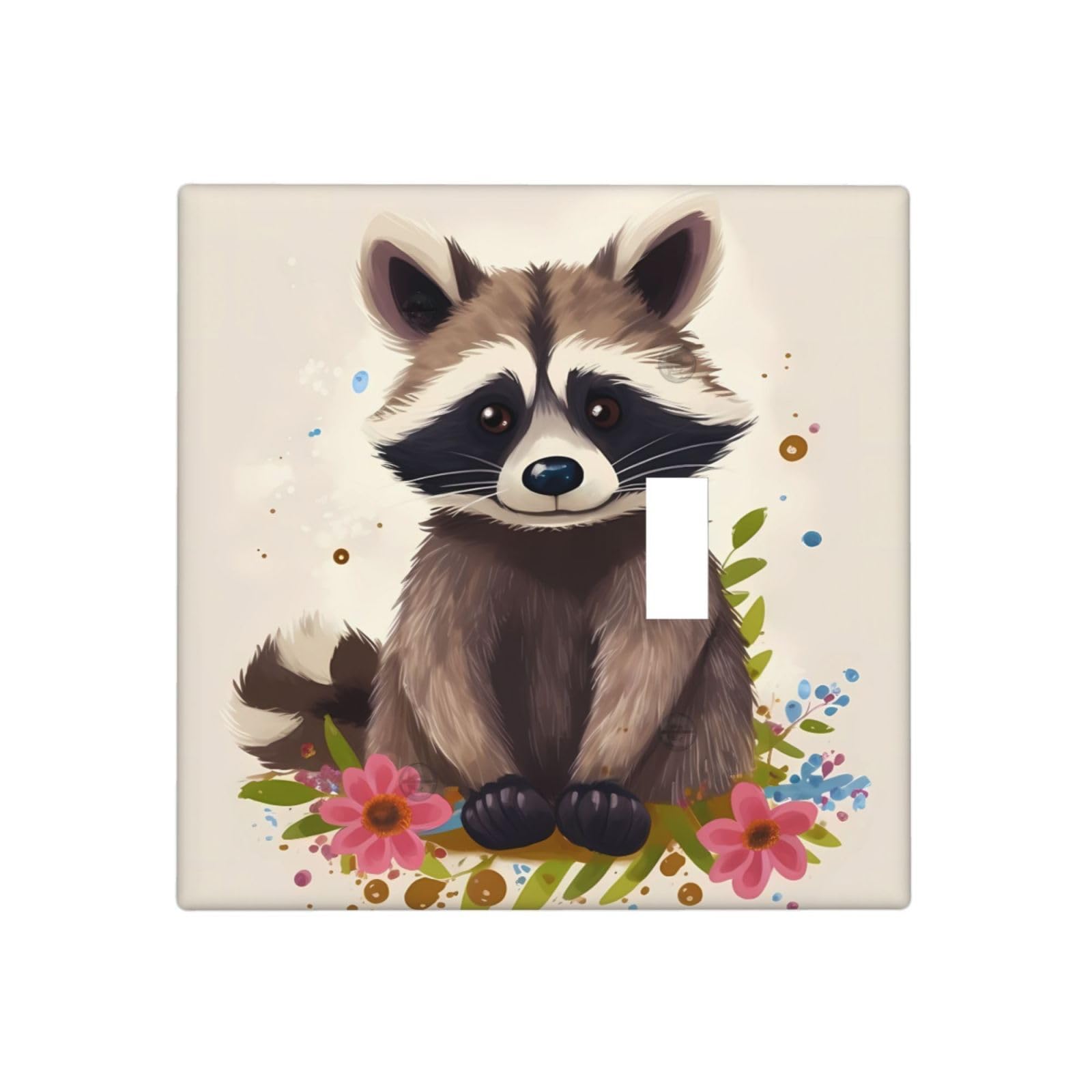 Kloph Style L Decorator Wall Plate 2 Gang Light Switch Covers Raccoon Wallplate Double Toggle Switch Plate Mid-Size Electrical Outlet Covers Decorative Wall Switch Plate Cover