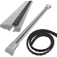 50 Inch T-Slot Roof Rack Rubber Strip, Wind Noise Reduction Replacement Rubber Insert for Thule WingBar Aeroblade & Tesla OEM Crossbars, Black Cuttable Weatherproof Sealing Trim