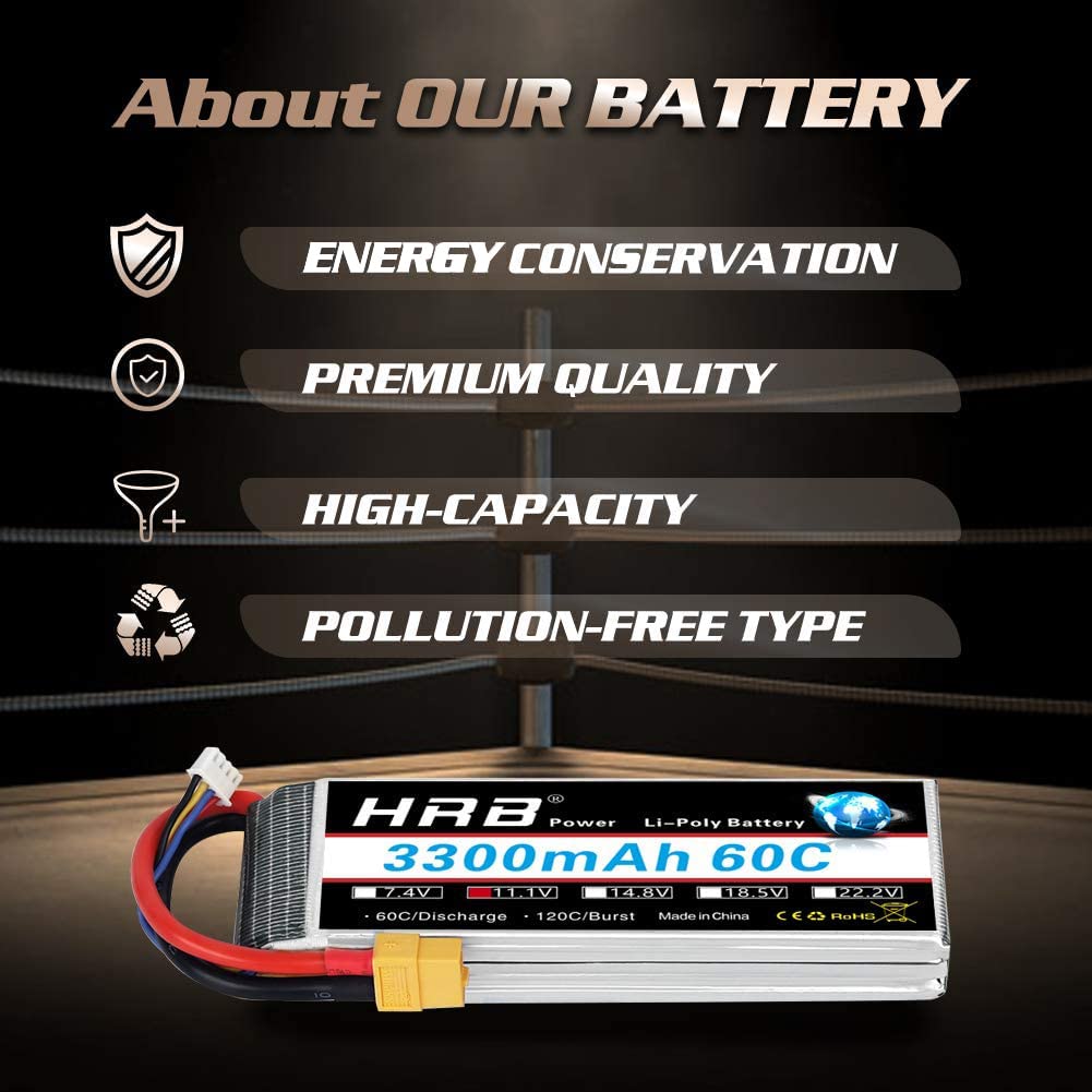 HRB 3S bateria LiPo 3300 mAh 11,1 V A+klasa RC Lipo 60C XT60 wtyczka do samochodów zdalnie sterowanych ciężarówek Truggy samolot UAV Drone FPV Glider Quadcopter modele wyścigowe