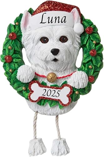 Miniatura 12 de Adornos personalizados para árbol de Navidad 2024 para mascotas – Razas de perros Chihuahua – Adorno personalizado de Feliz Navidad – Recuerdo