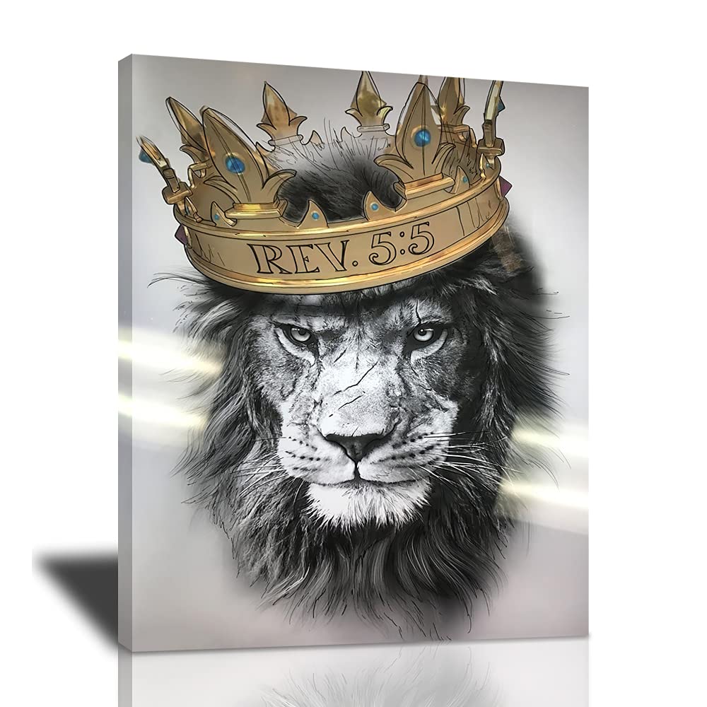 Buy Emmarick Lion Head Wall Decor Black and White Lion with Crown