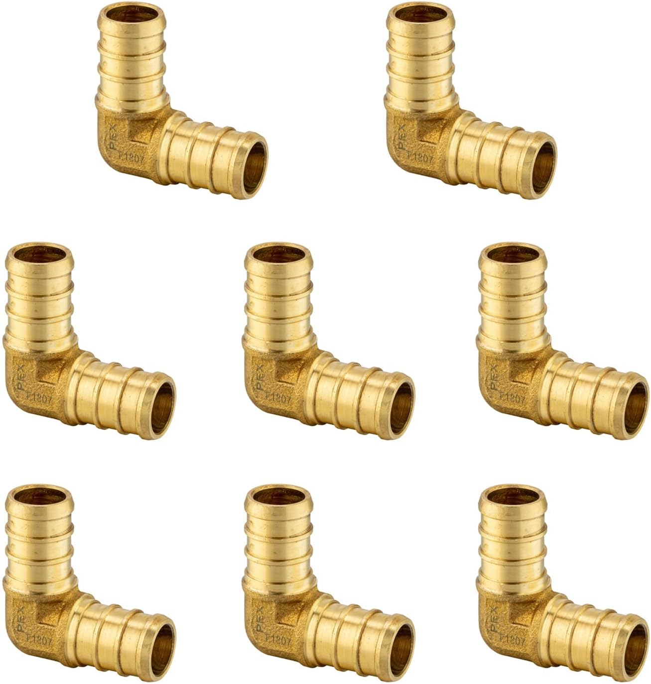 24 PCS EFIELD Barb Crimp Pex 1/2" Brass Fittings: Tee, Elbow and Coupling 8 Pieces each For Pex Tubing Connection