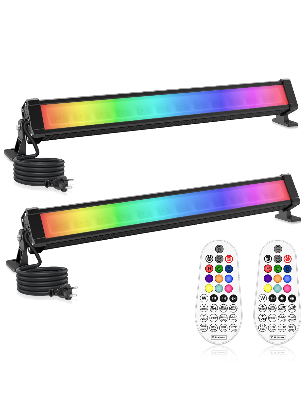 Projecteur Led RGB Barre 25W CLV Spot LED Coloré avec Télécommande RF 360° Barre LED Multicolore Dimmable Éclairage RGB Minuterie Mémoire Lampe Coloré Étanche IP66 pour Bar Halloween Noël