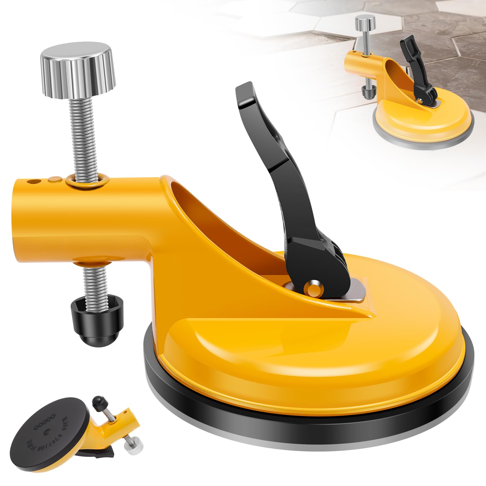 Lulobtg Yellow Adjustable Height Setter Floor Gap Fixer Tool Granite Marble Countertop Seam Leveling Tool For Tiling Installation And Repair