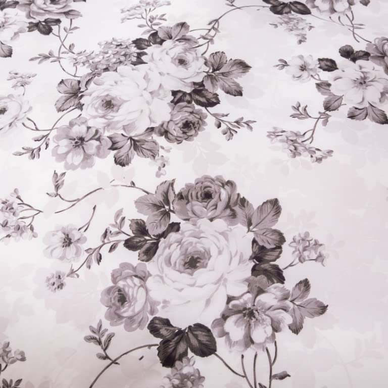 PRIME LINENS Duvet Cover Set 4 Pcs Brushed Microfibre Quilt Cover Bedding Set including Pillow Cases and Extra Fitted Sheet Included (Vintage Floral Grey - Image 2