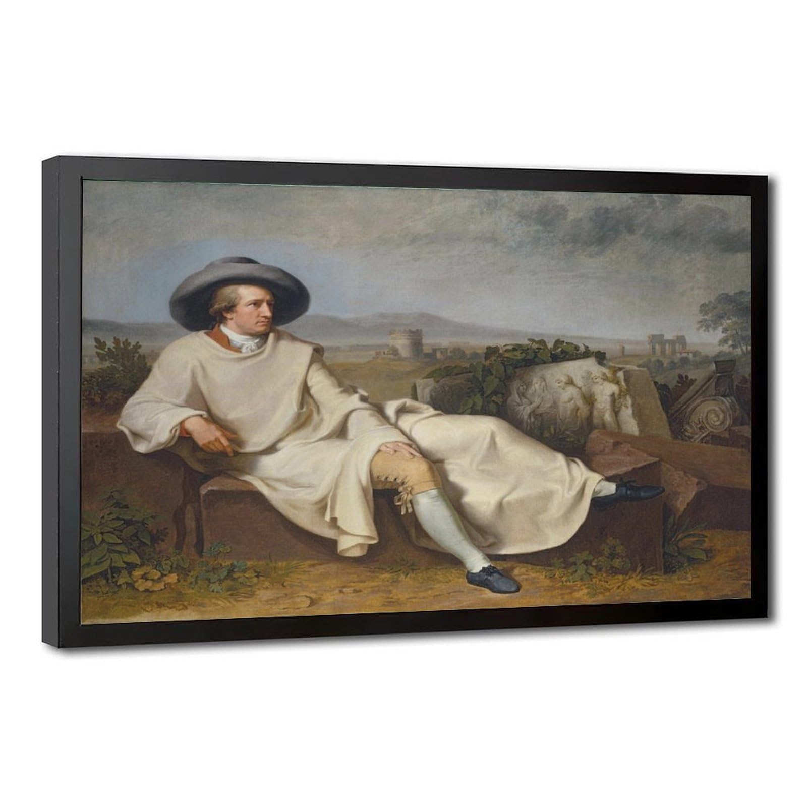 WCYB Johann Heinrich Wilhelm Tischbein - Goethe in The Roman Campagna 1787 Prints Posters Canvas Deco Paintings Wall Art For Office Living Room Hangable Fr
