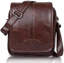 FUTURE X PU Synthetic Leather Stylish Men's Sling Bag Cross Body Travel Office Business messenger Laptop Bag (Brown)