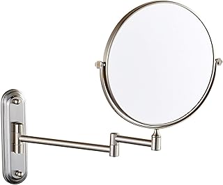 Wall-Mounted Makeup Mirror,8 inch Brass Magni...