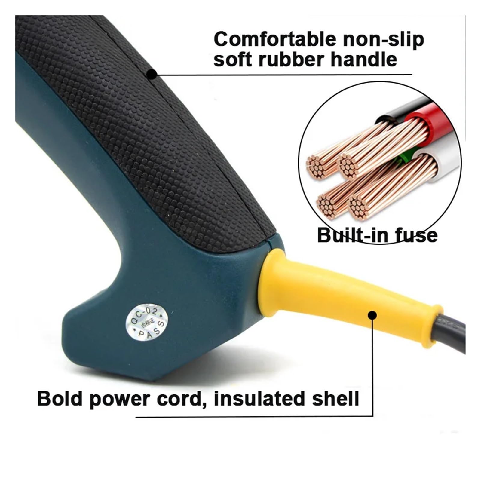 Pistola per colla a caldo per lavori artigianali, Pistola for colla a caldo, pistola for colla termostatica a temperatura regolabile 300W/400W/500W Strumento di riparazione professionale industriale f