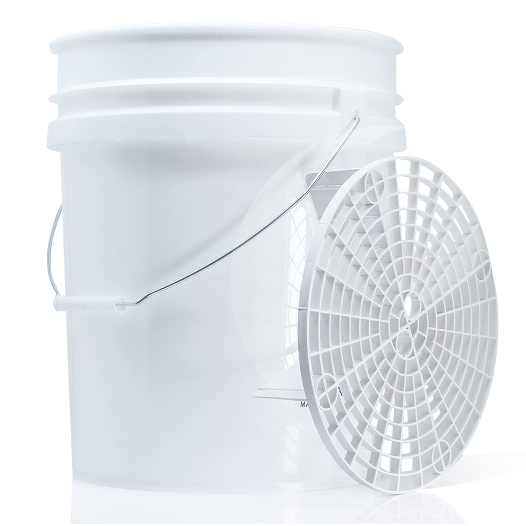 detailmate Black & White Set | 2 secchi per lavaggio Magic Bucket 20 litri/5GAL + 2 filtri per secchiello nero & bianco | accessori per il lavaggio professionale auto | lavaggio auto moto