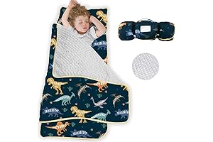 55"X35" Toddler Nap Mat with Pillow & Blanket for Daycare & Preschool