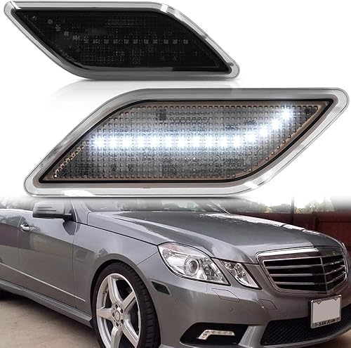Miniatura 1 de Lentes ahumadas LED blancas para parachoques delantero lateral Kit de luces de marcador lateral para Mercedes-Benz W212 Clase E Pre-LCI E350 E550