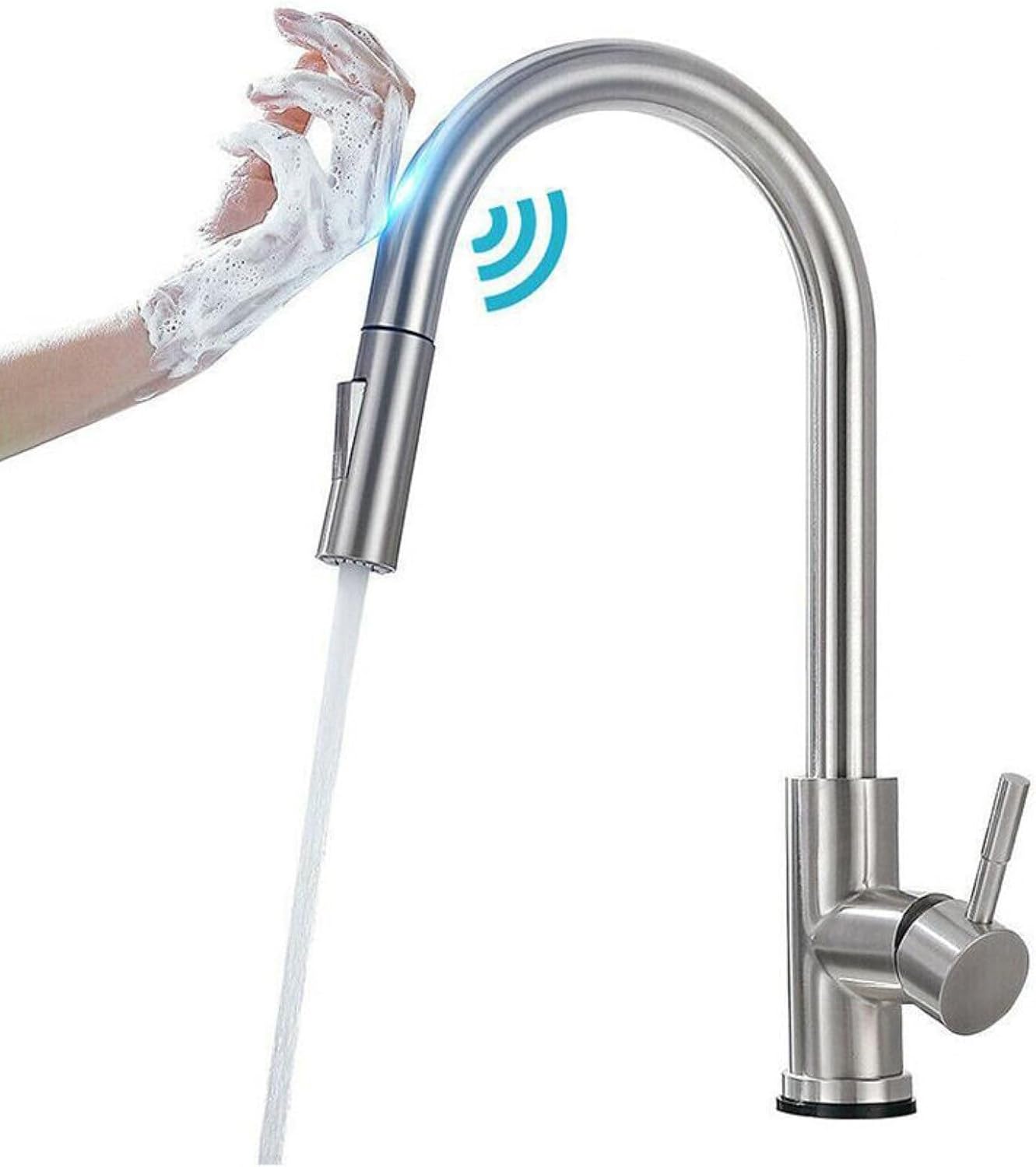 Amazon.com: TQQEPOOL Touch Sensor Kitchen Faucet with Pull Down Sprayer ...