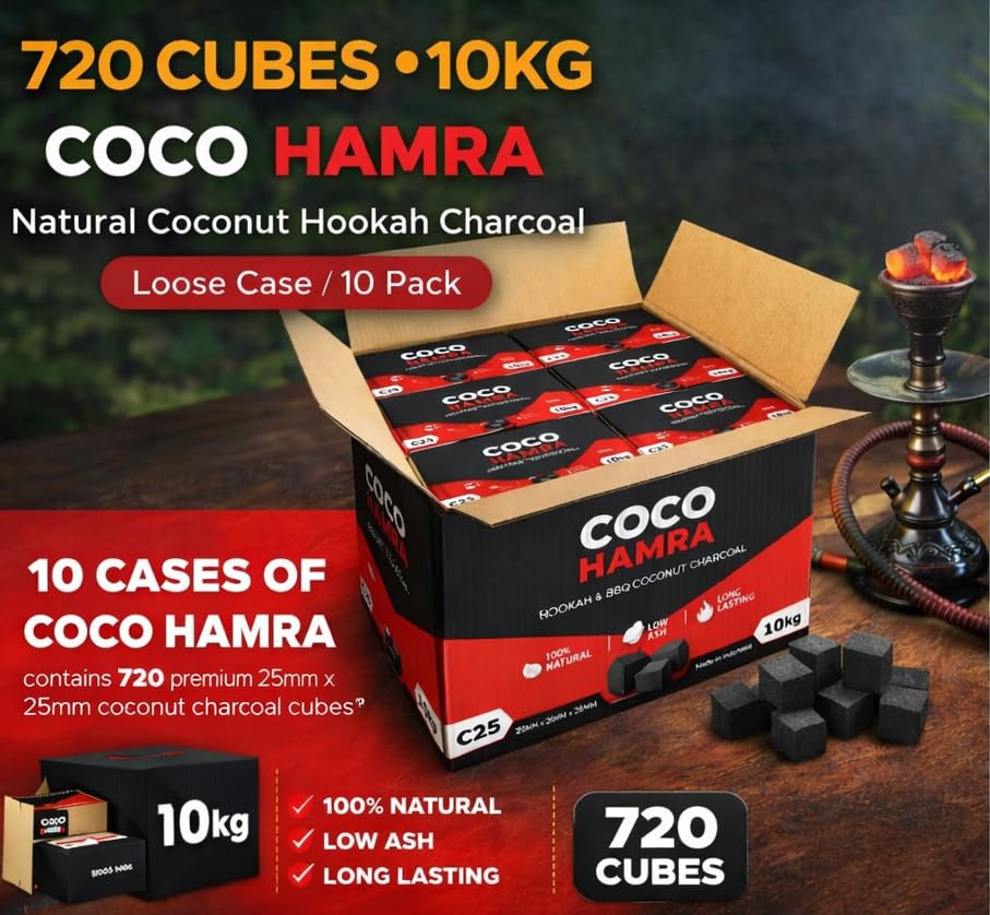 Amazon.com: Coco Hamra: 720 Pcs 10KG Natural Coconut Hookah Loose