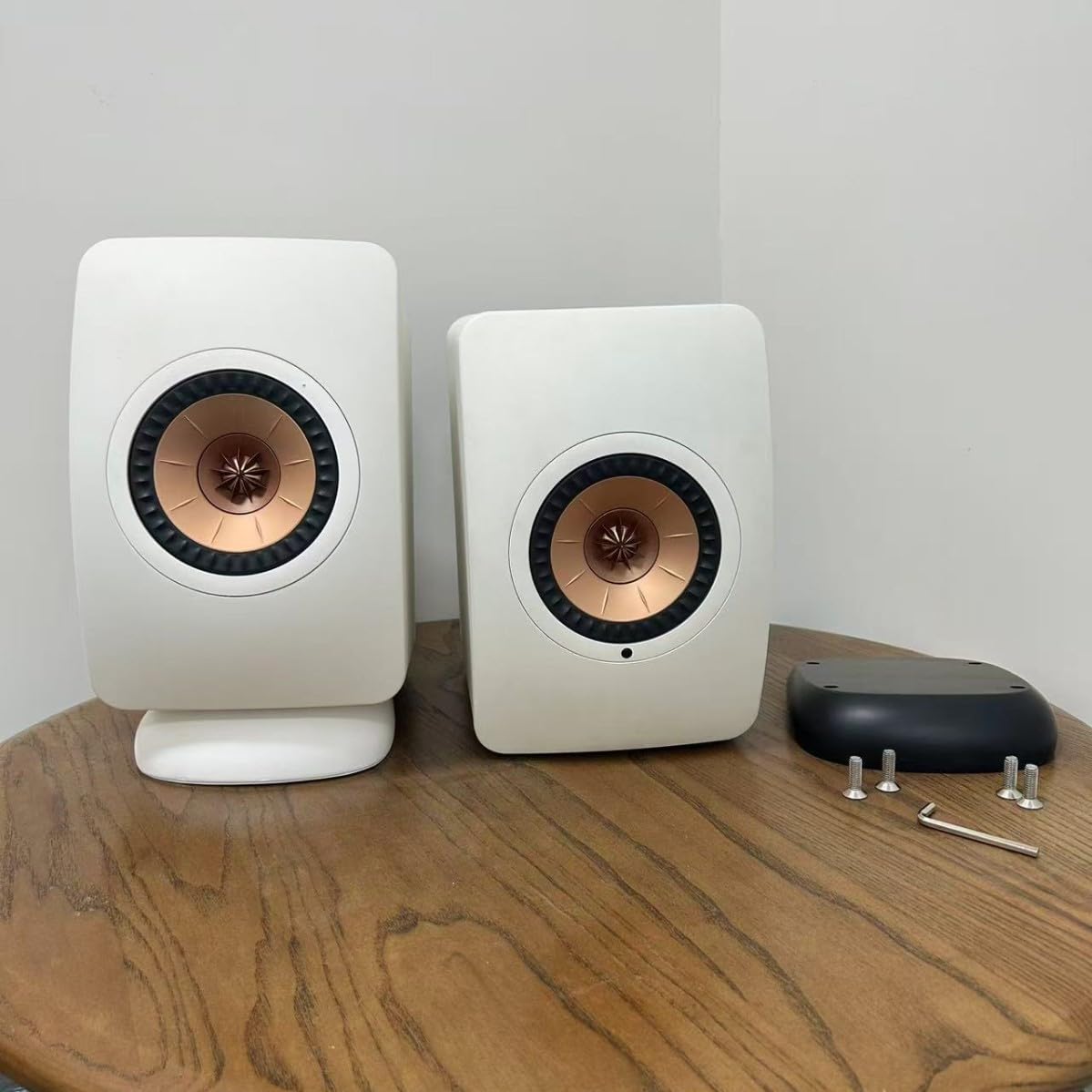 Soporte de montaje de altavoz, altavoces inalámbricos LS50 2, escritorio con tornillos, pared estable, negro (negro)