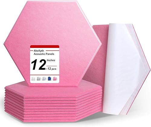 Miniatura 9 de Paneles acústicos, paquete de 12 paneles de espuma a prueba de sonido, paneles de pared autoadhesivos AKELLYTH insonorizados de 12 x 10  x 0.4