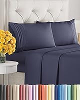 Vista 128 de Juego de sábanas de 4 piezas de tamaño matrimonial, sábanas extrasuaves, transpirables y refrescantes, sábanas duraderas de lujo para mujeres