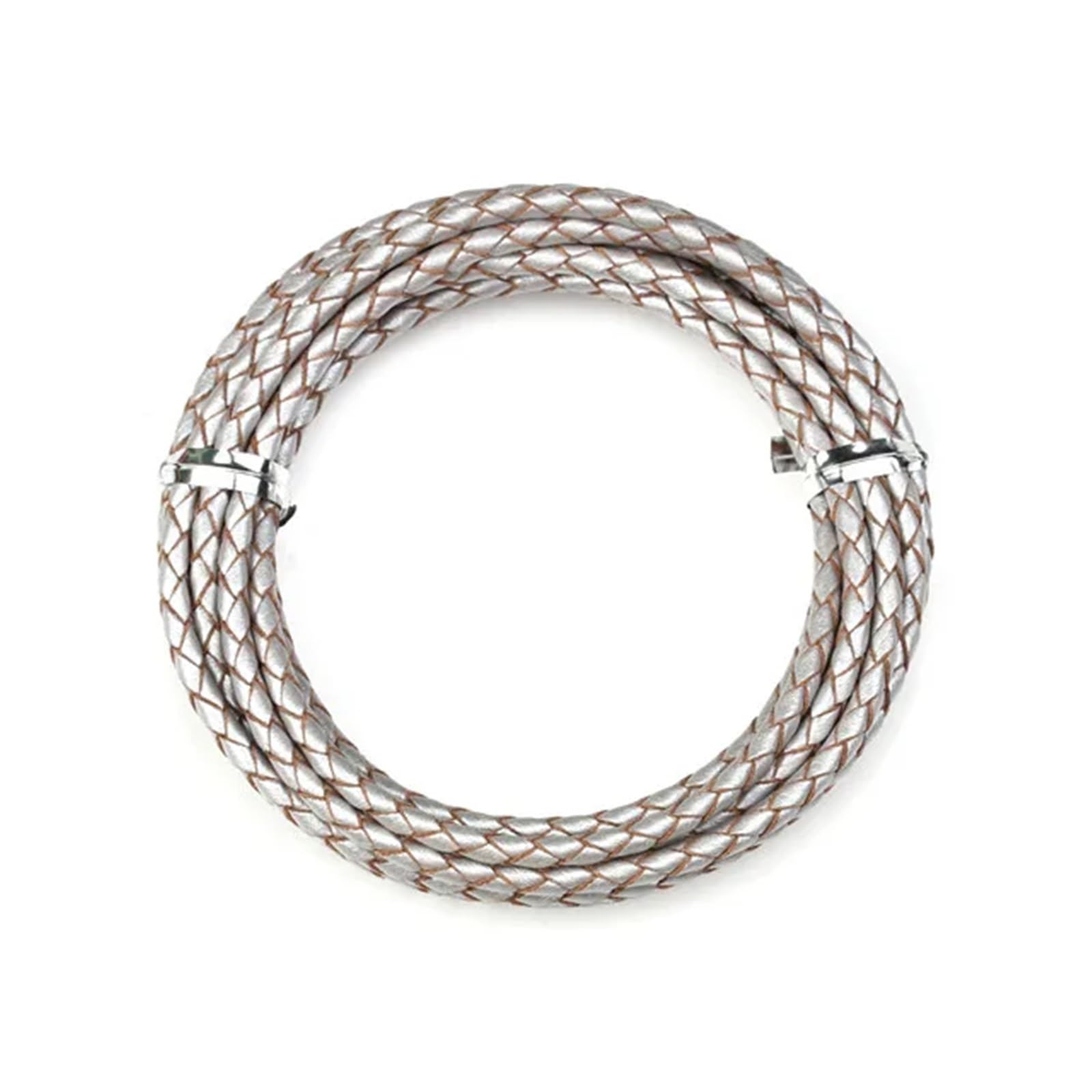 Leather Necklace Cord, Braided Leather Cords Multicolor 3-4mm 2m Per Lot For DIY Jewelry Making(Onecolor,4mm)