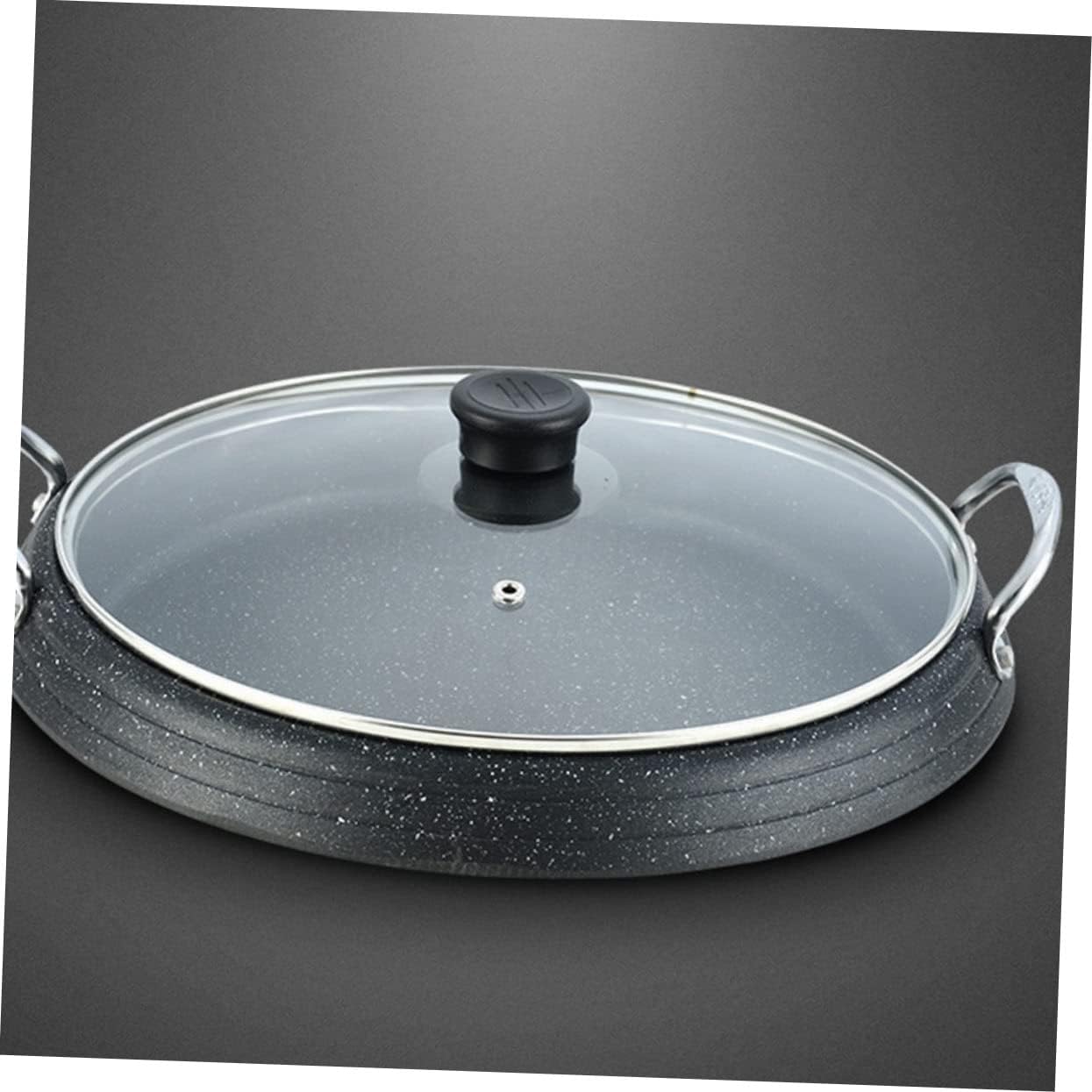 Healifty Medical Non Stick Roasting Pan for Induction Cookers Round Korean Bbq Grill Plate Lightweight Baking Tray for Fish and Meat Grilling Suitable for Family Gatherings and Outdoor Use