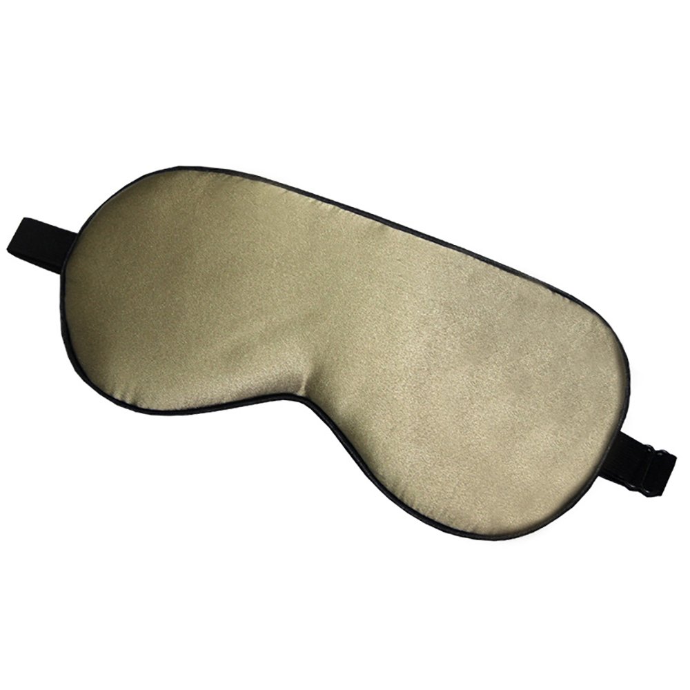 LSHARON 100% Mulberry Silk Sleep Eye Mask Adjustable Soft Sleeping Mask Blindfold for Men & Women for Deep Relaxation Best Eye Shades Eye Mask (Beige)