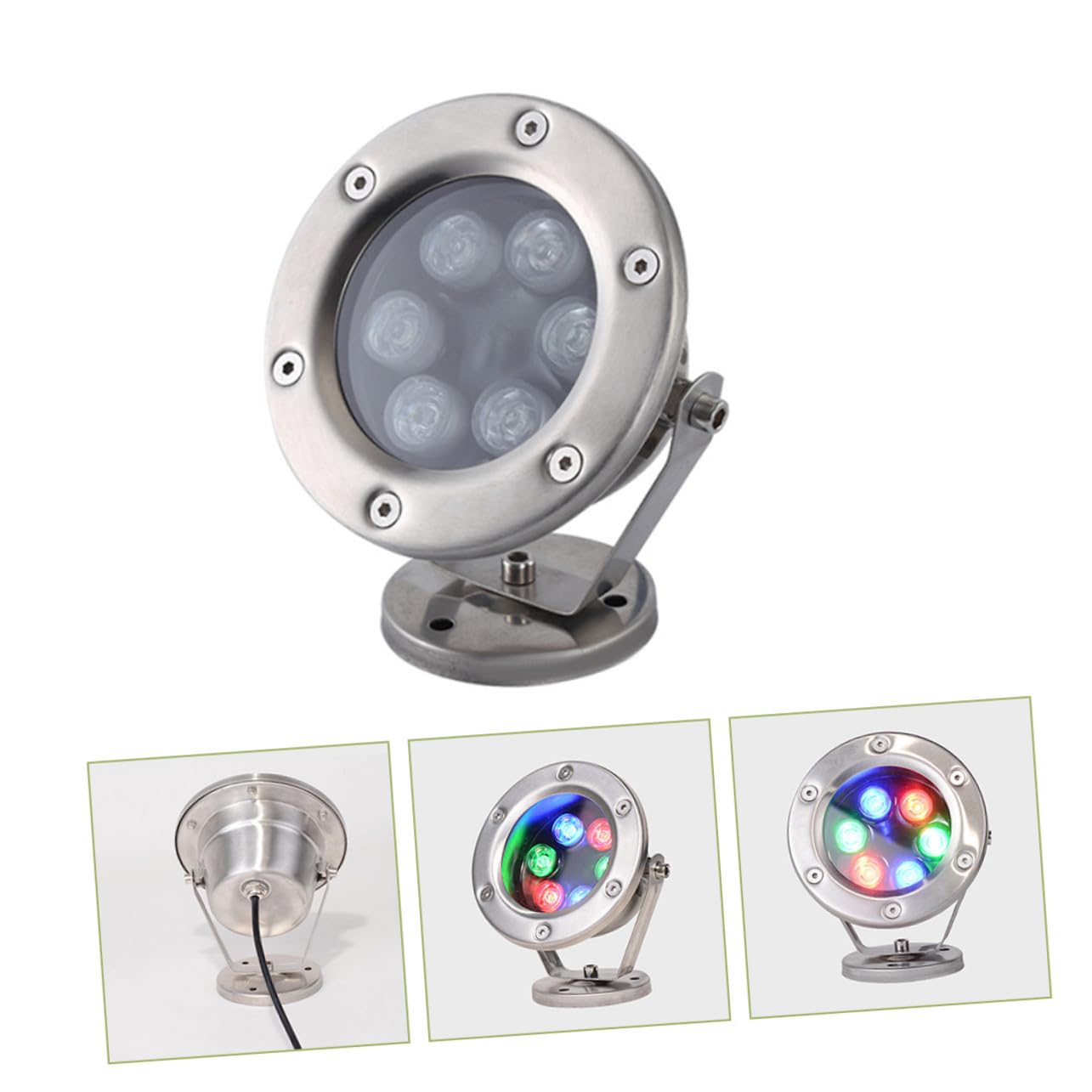 Edelstahl LED Unterwasserleuchte Ip68 Silber für Garten und Fischbecken | Einfache Struktur, Leicht zu Installieren, Wasserlicht für Teich und Brunnen