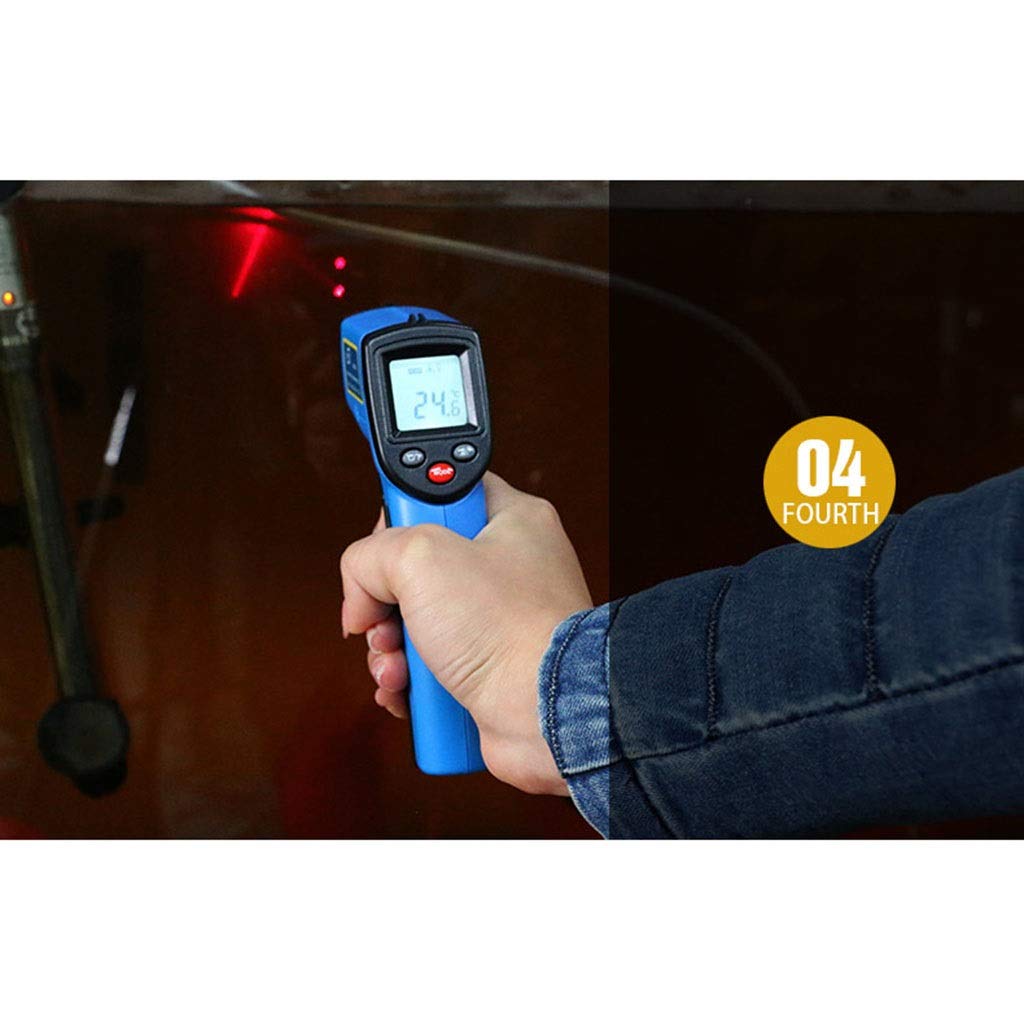 Termometr na podczerwień LCD, elektroniczny termometr, bezdotykowy, bez baterii, -50-530 ℃