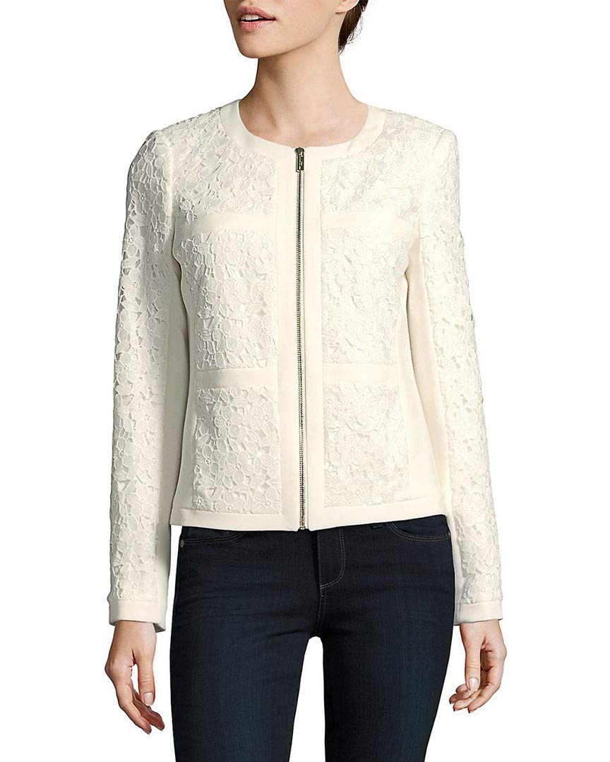 Karl Lagerfeld Womens Paris Lace Zip Front Jacket, 2