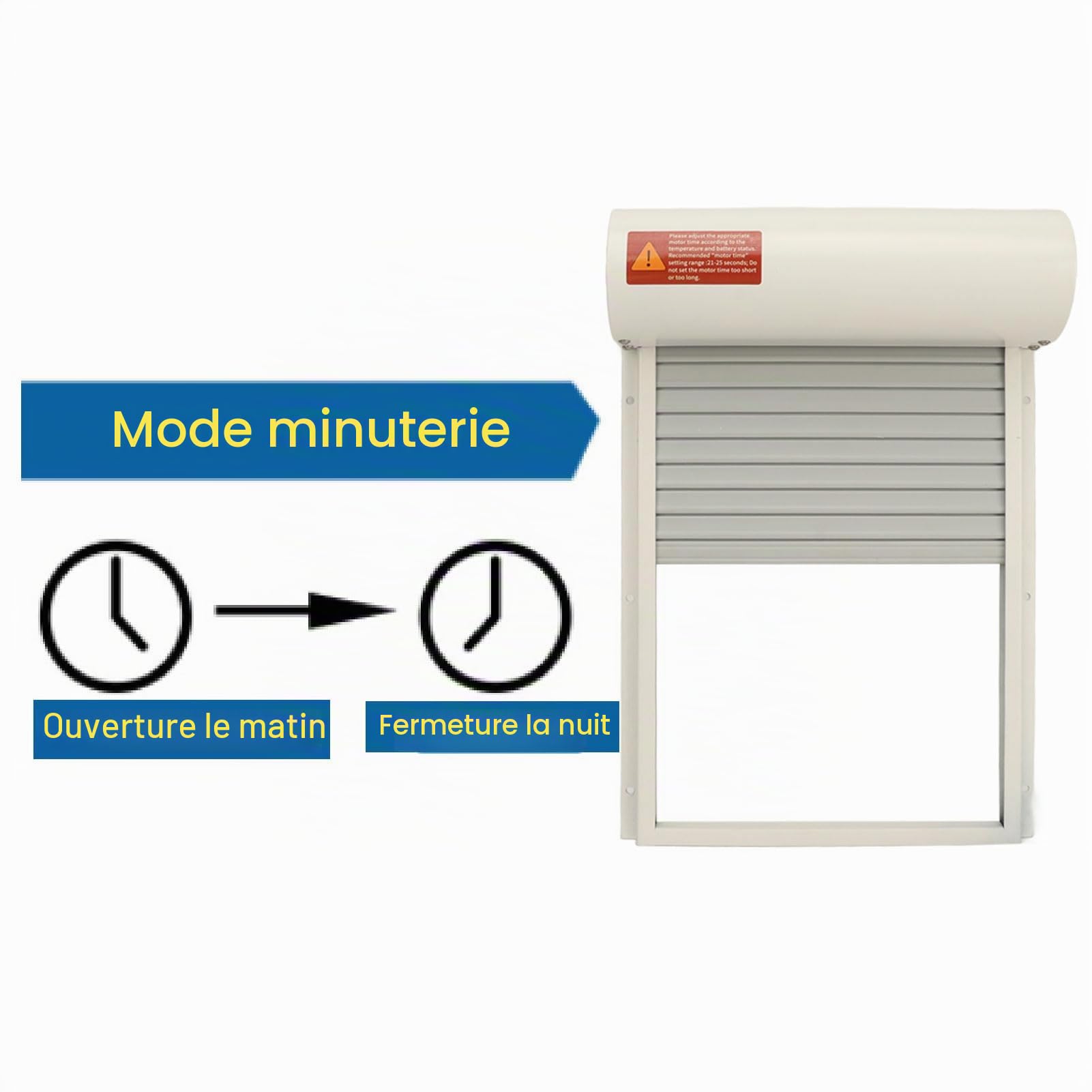 Porte à énergie Solaire en Métal pour Ferme D'oies de Canard, Porte Automatique de Poulailler, Cages à Volet Roulant avec Minuterie, Mode Manuel pour Protéger Les Volailles (White)