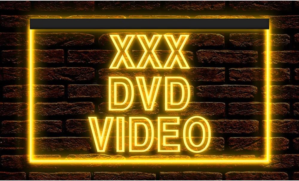 180021 XXX DVD Video Adult Japanese Shop Store Open Decor LED Light Neon Sign (16" X 12", Orange)