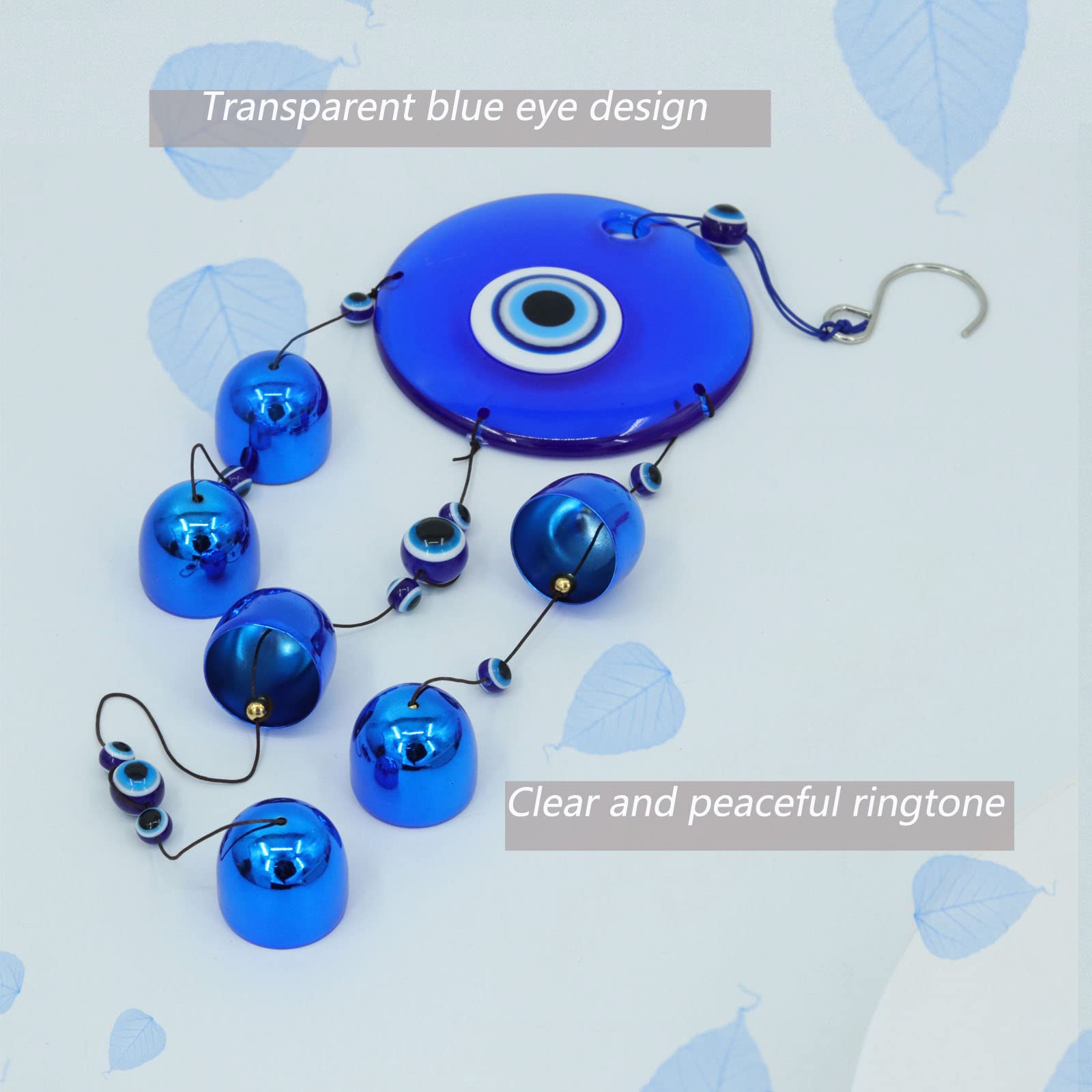 YEBON Blue Evil Eye Wind Chimes for Home Garden Decoration Quality Evil Eye Wall Hanging Ornament Gift, Fl-eye003, FL-EYE003 - Image 3