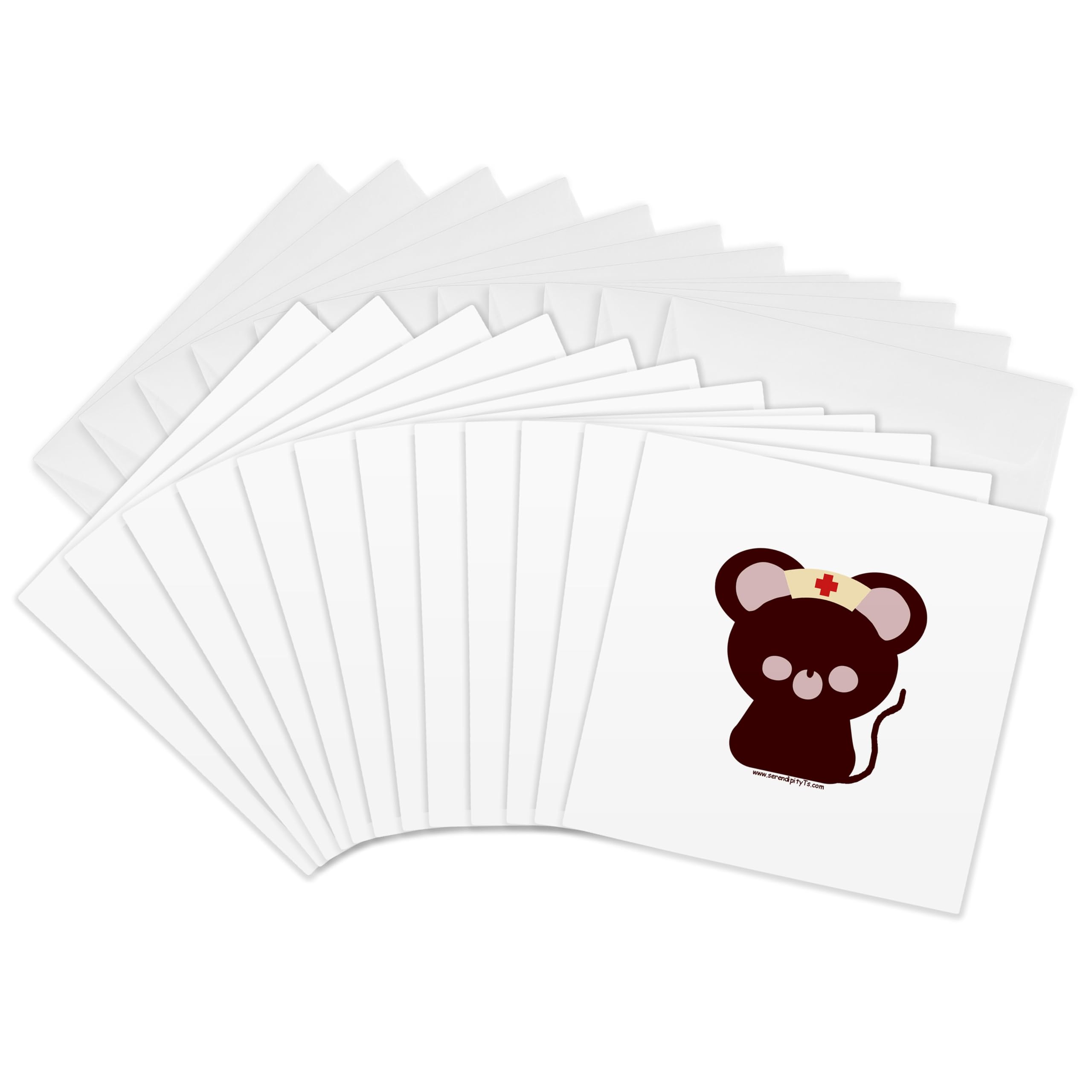 3dRose gc_16623_2 6 x 6-Inch "Nurse Mouse" Greeting Card (Pack of 12)