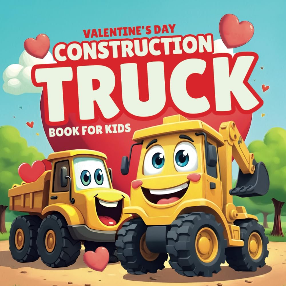 Valentine's Day Construction Trucks Book for Kids: Rhyming Fun with Vehicles, Hearts, and Love (Construction Truck Rhyming Books for Kids)