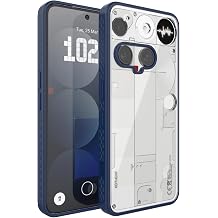 TUDIA Lucion Clear Fit Designed for Nothing Phone 3 Case 2025, Shockproof Matte TPU Bumper Anti-Yellowing Transparent Hard Back Slim Grip Protective Cases Cover Indigo Blue