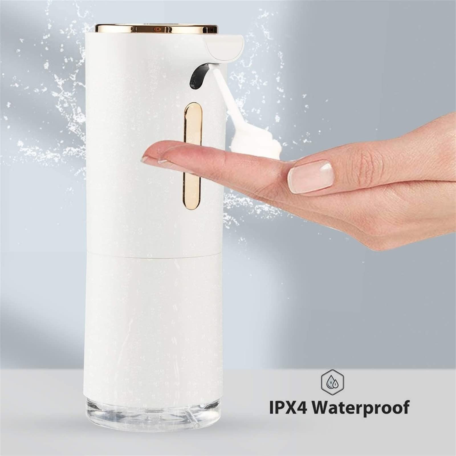 Dispenser automatico di sapone per il bagno disinfettante per le mani touchless igienizza a risparmio (bianco)
